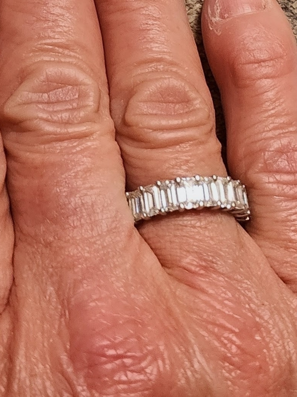 Sterling Silver Baguette-Style Eternity Ring - Women Jewelry